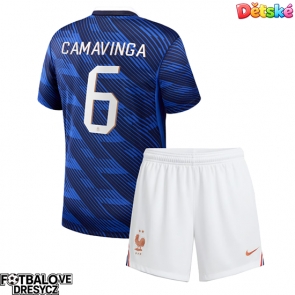 Francie Eduardo Camavinga #6 Dětské Domácí dres komplet MS 2026 Krátký Rukáv (+ trenýrky)